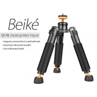 Beike Q178 Desktop Table Aluminum Tripod Universal 3 Legs Monopod Base Stand