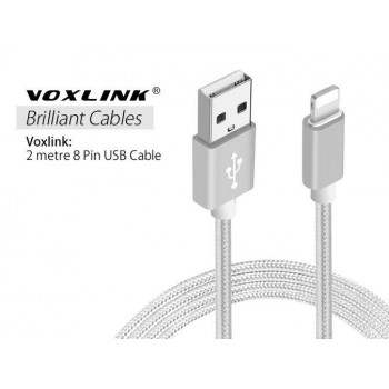 8 Pin USB 2M Braided Cord Data Sync Cable for iPhone