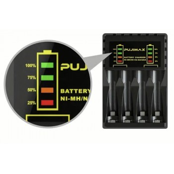 4 Slots AA AAA Battery Charger Intelligent Fast LED Indicator USB Charger