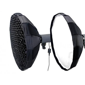 White Interior Collapsible Beauty Dish Softbox Honeycomb Grid Bowens 120cm