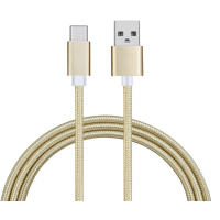 Braided USB Type C 2m 2amp Gold Cable