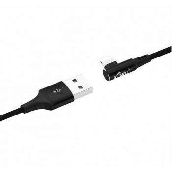 Kiwifoto USB 8 pin Right Angle data cable 1.2m Black