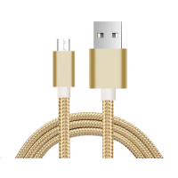 Braided Micro USB 2m 2amp Gold Cable