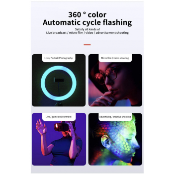 Soft 33cm RGB Selfie LED Ring Light for Makeup Streaming Vlogging