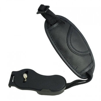 Professional hand grip with safety wrist strap