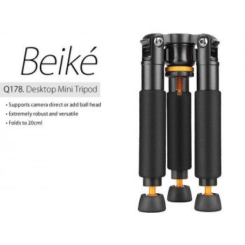 Beike Q178 Desktop Table Aluminum Tripod 3 Legs Monopod Base Stand