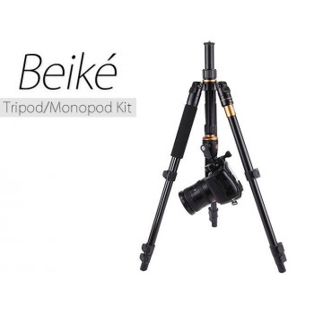 Beike Q-555 Professional Travel Tripod with Monopod Built in 1.4m Tall 5kg Max
