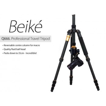 Beike Q-666 Compact Portable Aluminium Travel Tripod Monopod 1.54m High 15kg Max