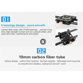 Professional quality carbon fiber camera video dolly slider 100cm