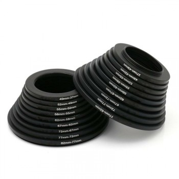 18 piece Camera Lens Filter Step Up and Down Adapter ring Set 37-82mm 82-37mm
