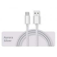 Braided Micro USB 1m 2amp Silver Cable